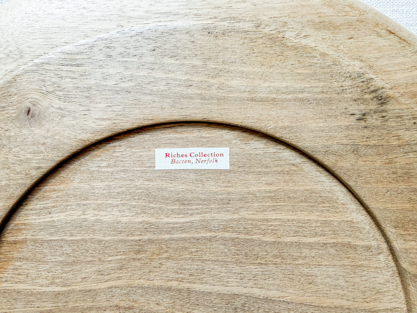 Treen Wood Bread Platter with Raised Edges, c1930