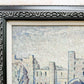 Early 20th-Century Post-Impressionist Landscape Oil Painting in Custom Black and Linen Frame