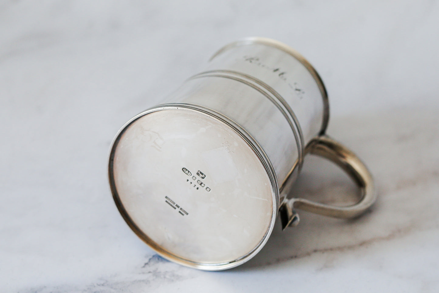 Antique Engraved Roberts & Belk Silverplate Tankard - "Romney Plate" Sheffield, c. 1920