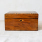 Antique Walnut Star Inlay Tea Caddy, c1860