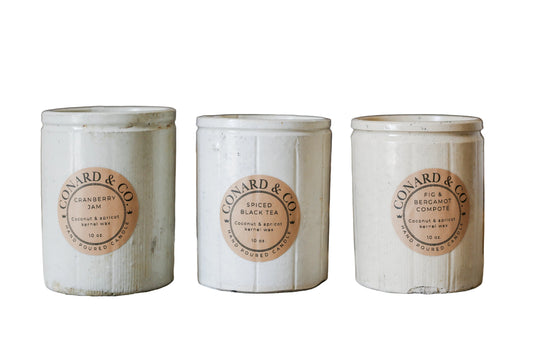 Antique English Stoneware Jar 10 oz. Candles