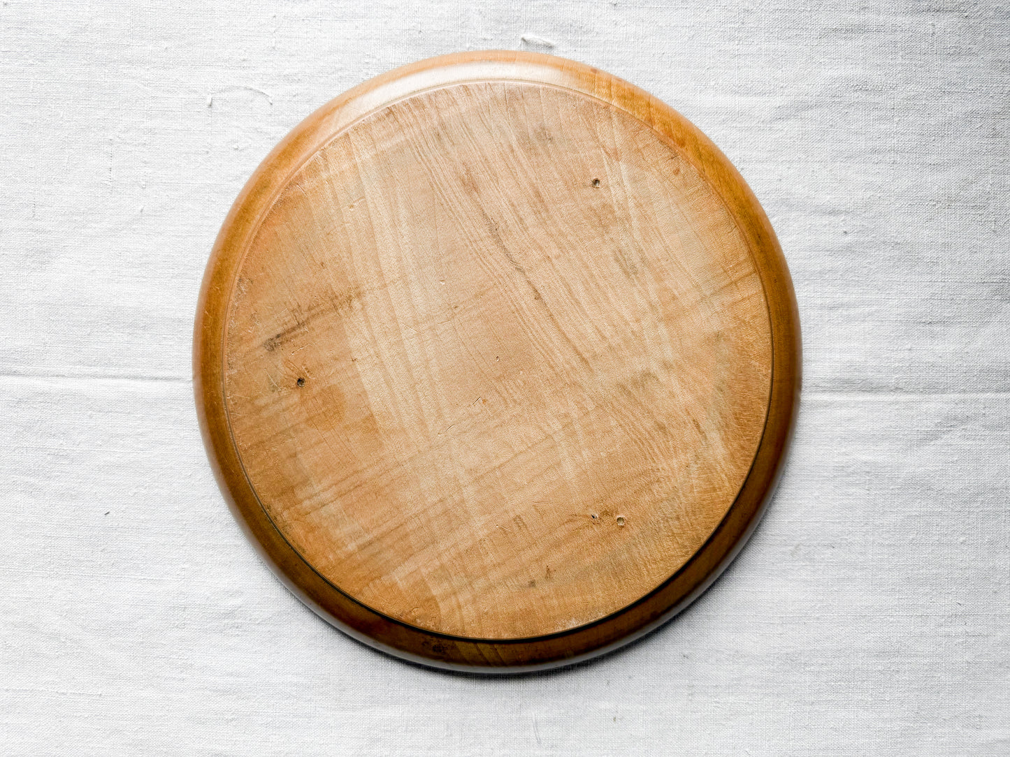 Carved Wheat Border Wooden Bread Plate, c1940