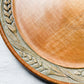 Carved Wheat Border Wooden Bread Plate, c1940