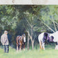 Acrylic Painting of English Draft Horses, Attributed to Glynis Mills