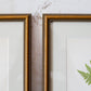 Antique Fern Bookplates (c1860) in Custom Beaded Gold Frames and Celery Green Mat