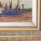 Antique British Coastal Scene Oil Painting in Gilt Wood Frame, c1900