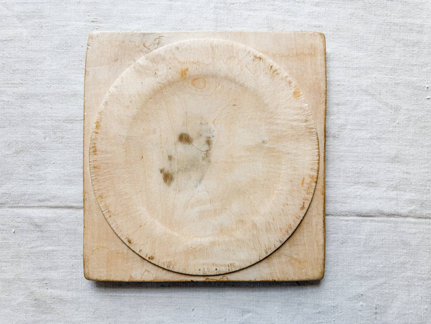 Square Carved Geometric English Bread Board, c1900