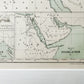 Antique 19th Century Bible Lands Map in Custom Black and Gold Frame