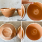 Watt Pottery Arcs Pumpkin Orange Stoneware Mixing Bowl Set of 4, c1940