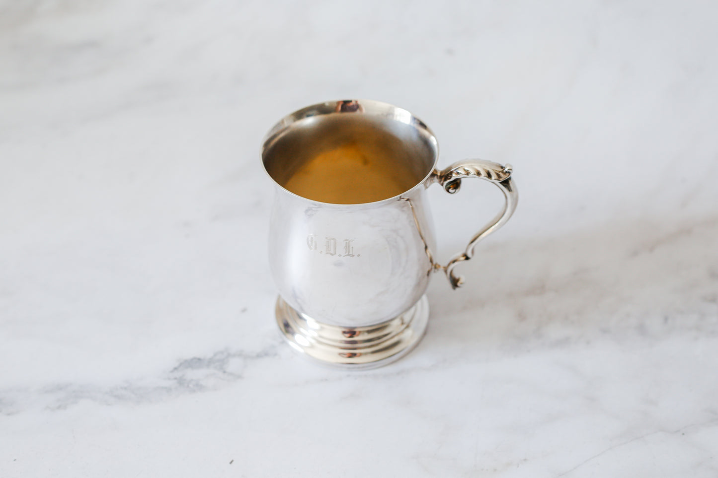 Vintage Mid-Century English Silverplate Tankard by Francis Howard – Engraved 'GDL'