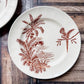 Set of 2 Exotique by Longchamp French Terre de Fer Ironstone Dinner Plates, c1900