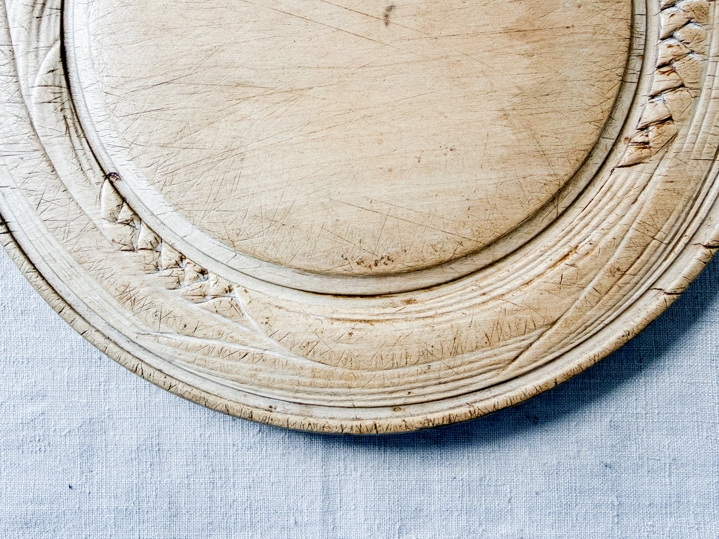 Antique Carved Wheat English Bread Board