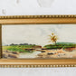 Antique 1904 Landscape Oil Painting on Canvas, Signed L.C. Warren, in Gilt Frame