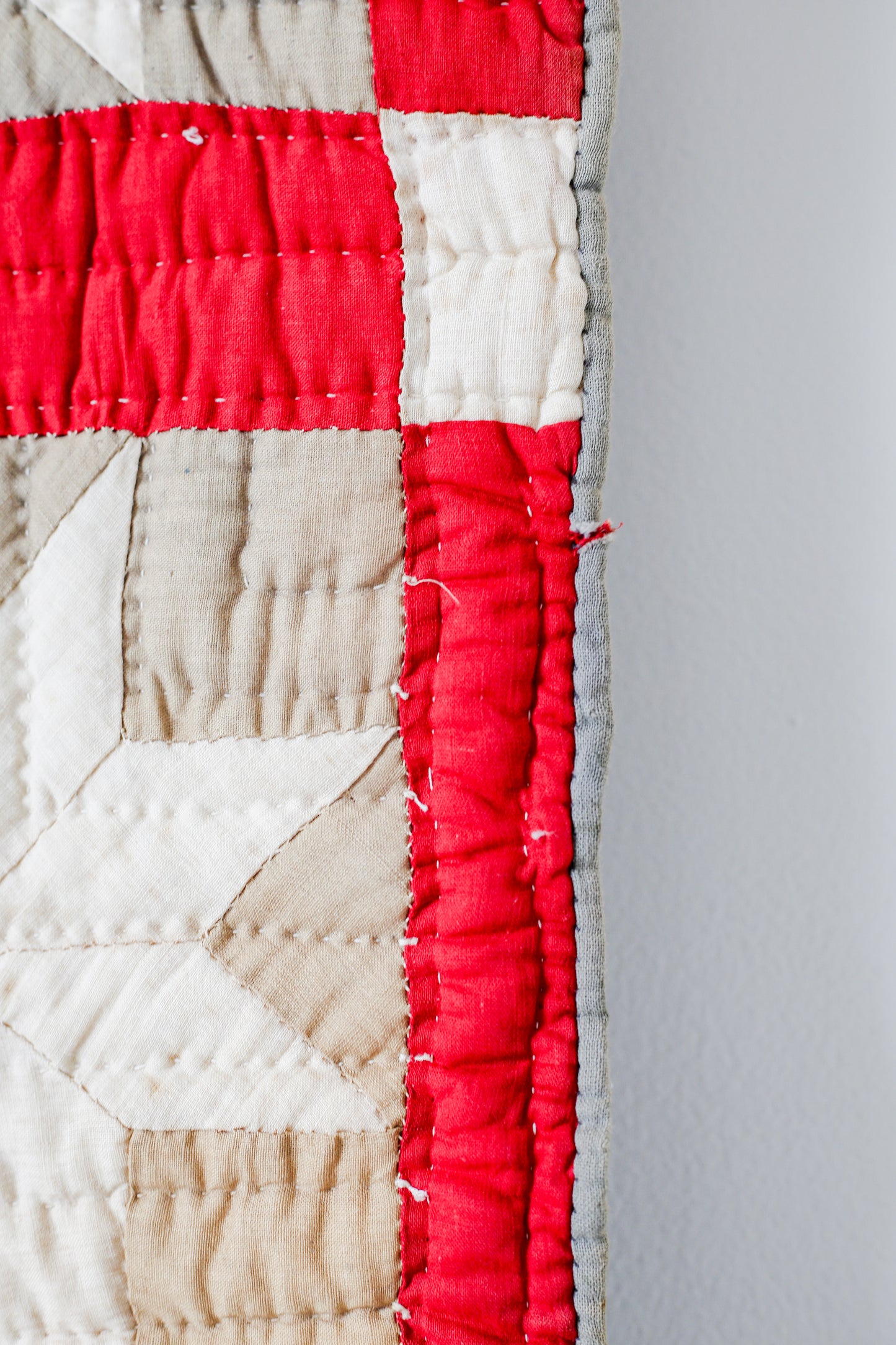 All Hands Round Vegetable Dyed Green and Turkey Red Quilt, c1880