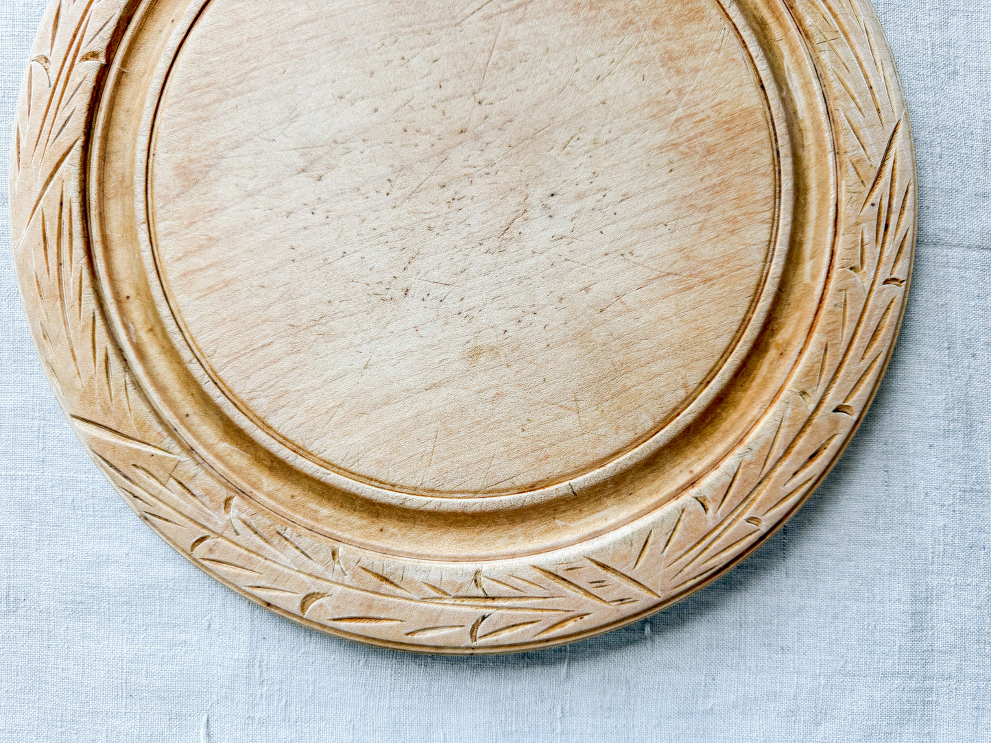 Carved Wheat Border English Bread Board by Bramhall Woodware, c1990