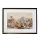 Antique Watercolor of Scottish Highlander and Mountains (c1880) in Custom Ornate Black and Gold Frame