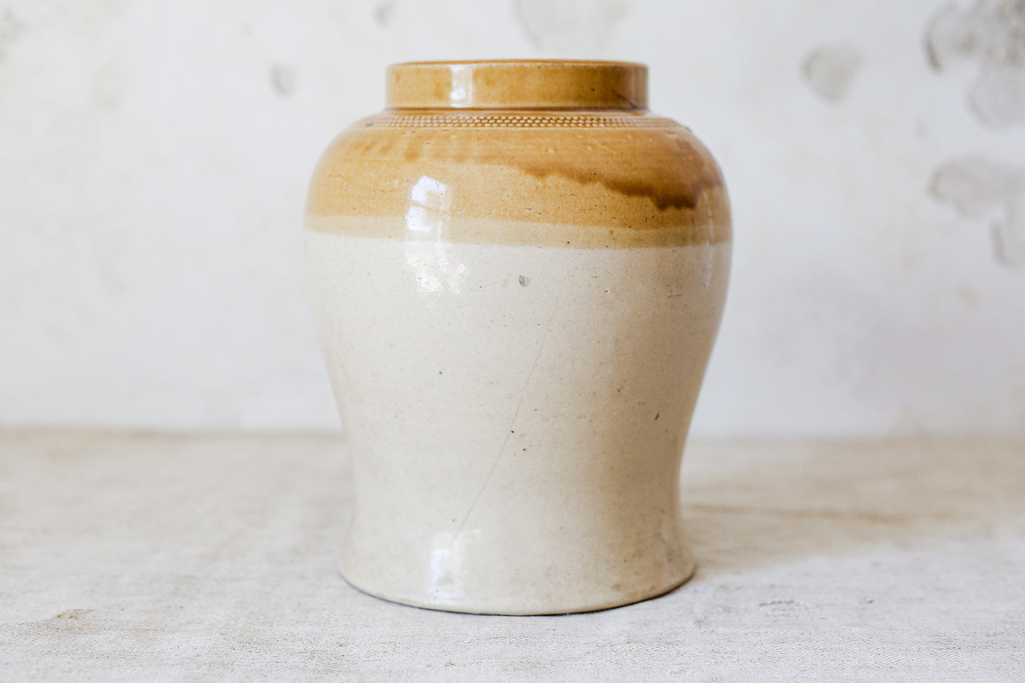 Large Ovoid Two Tone English Pantry Crock