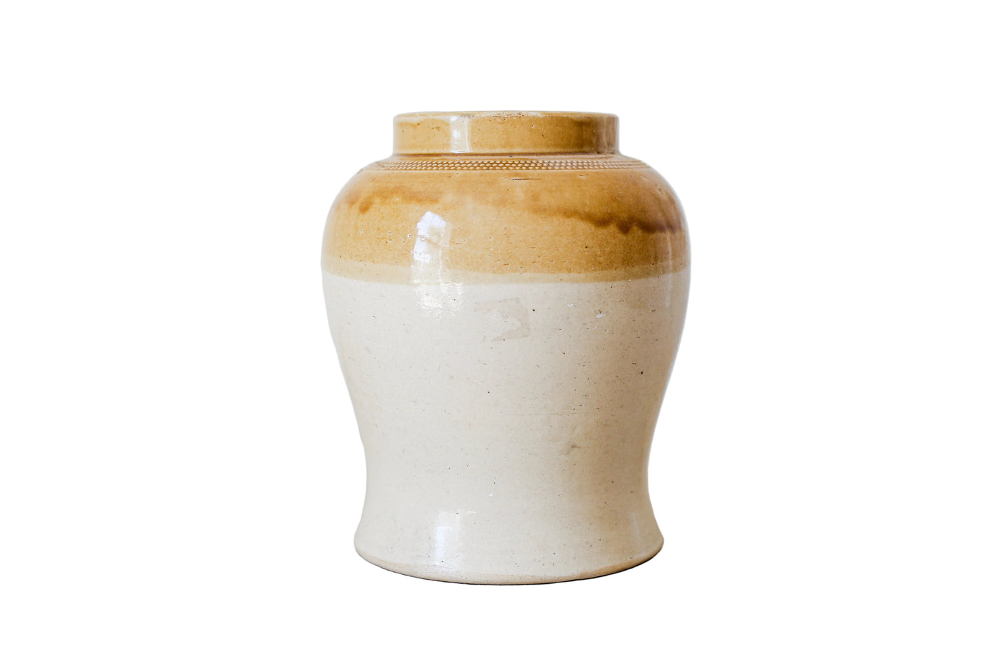 Large Ovoid Two Tone English Pantry Crock