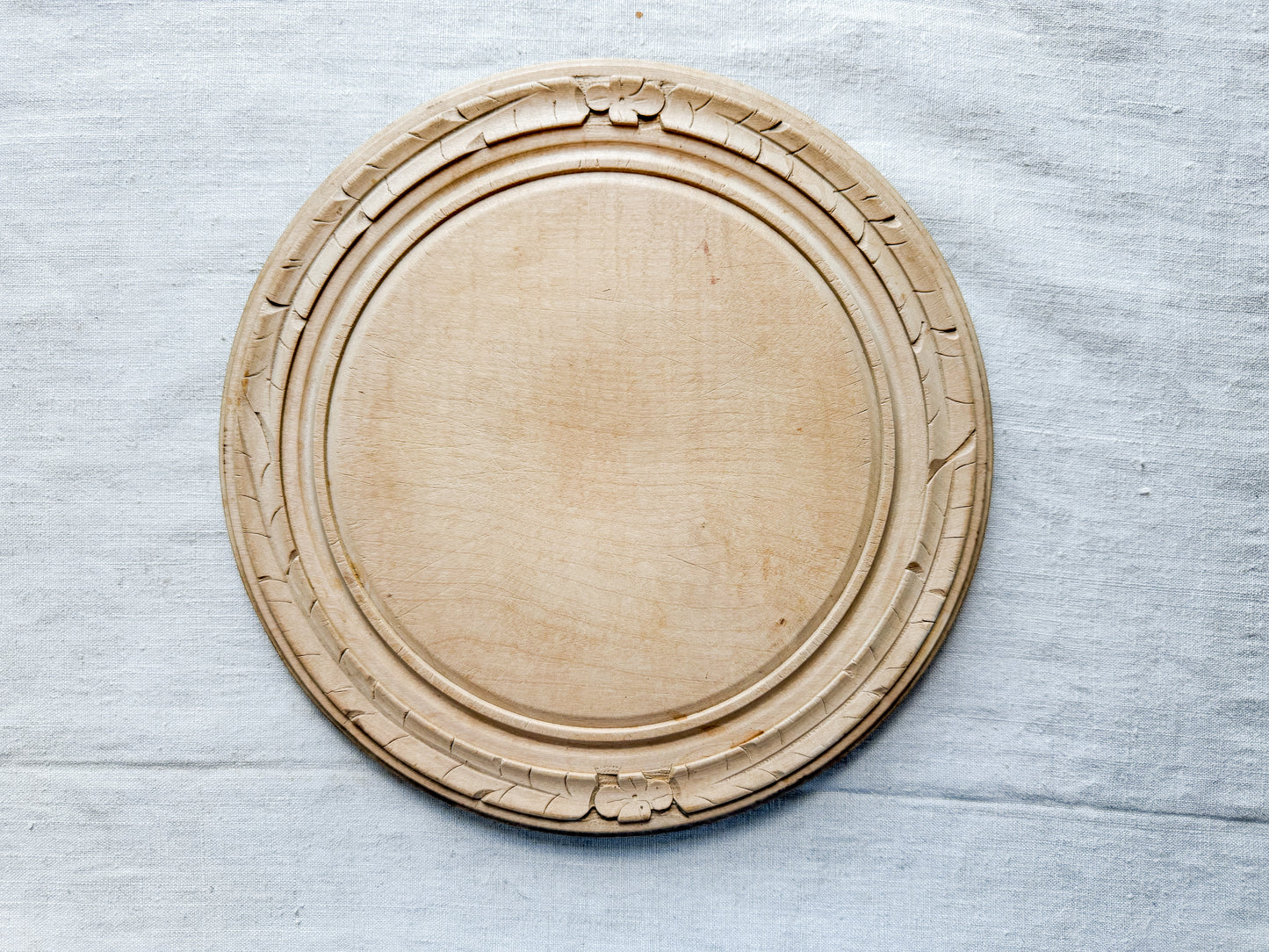 Floral Chip Carved English Bread Board