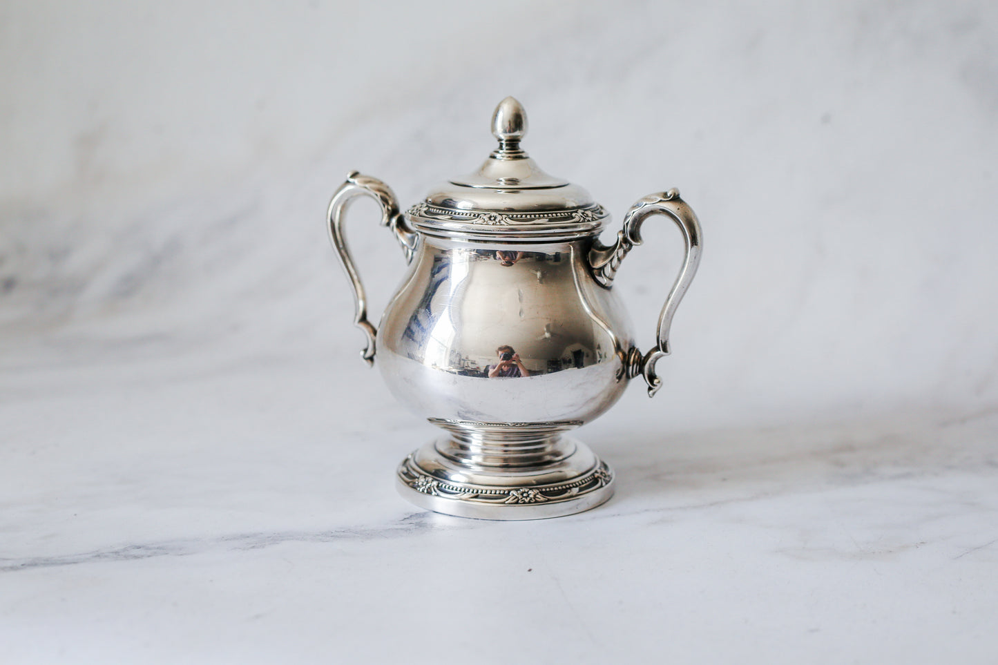 Vintage 1847 Rogers Bros "Remembrance" Silverplate Lidded Sugar Bowl
