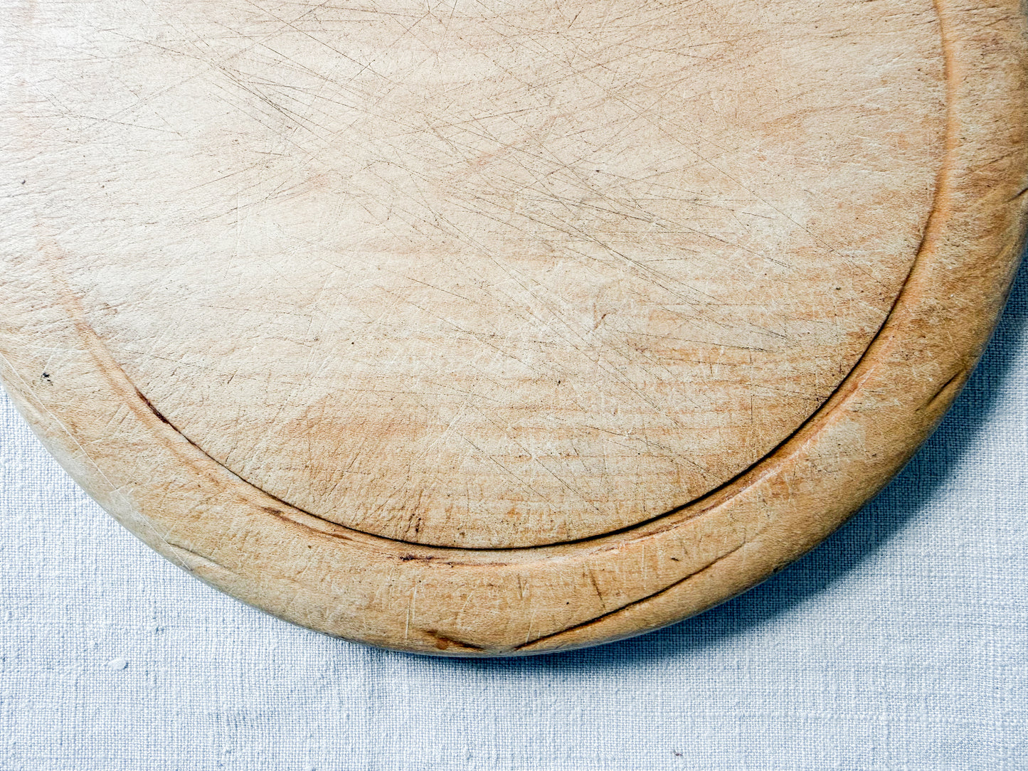 Vintage "Bread" Round Carved English Bread Board