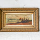 Antique British Coastal Scene Oil Painting in Gilt Wood Frame, c1900