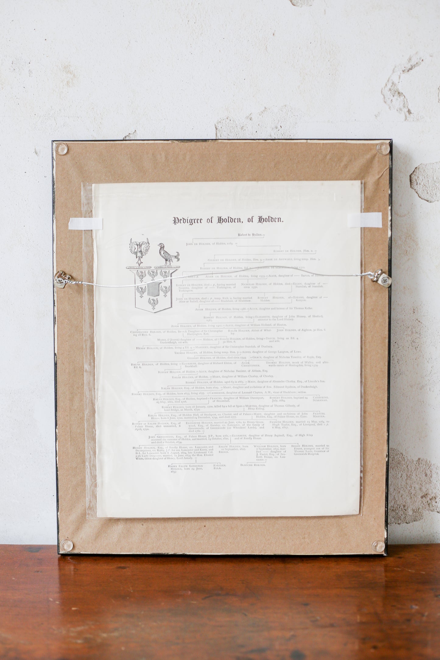 19th Century Coat of Arms of Holden, Reedly House, Lancashire | Contemporary Black and Gilt Frame