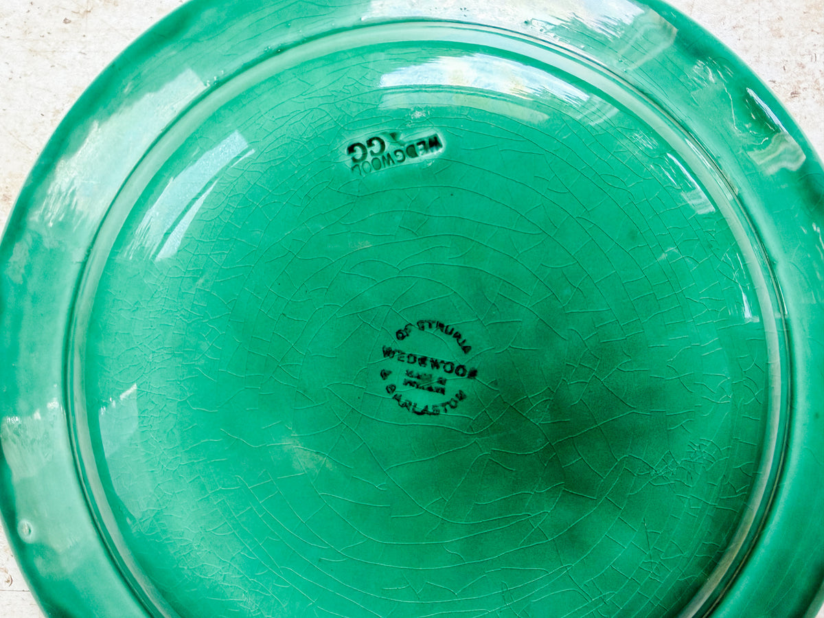 Vintage Wedgwood Cabbage Leaf on Basket Weave 8" Plate, c1940