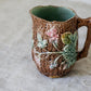 Antique Bramble & Bark Floral Majolica Jug, c1880