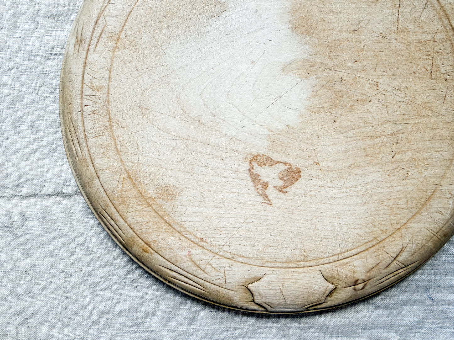 Carved "Bread" Board with Wheat & Florals, c1920