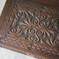 1892 Carved Wood Sloped Desk Box with "JM" Initials