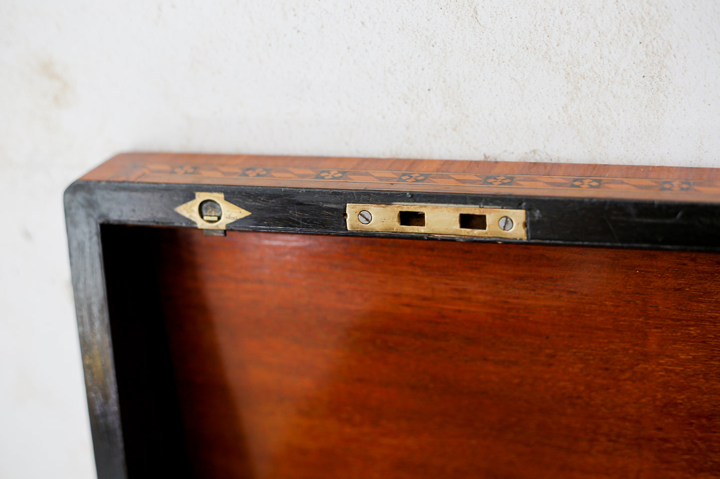 Antique Burr Walnut Tunbridge-Style Stationery Box, c. 1870