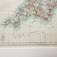 Antique 19th-Century Map of Southwest England by W. & A.K. Johnston in Custom Frame