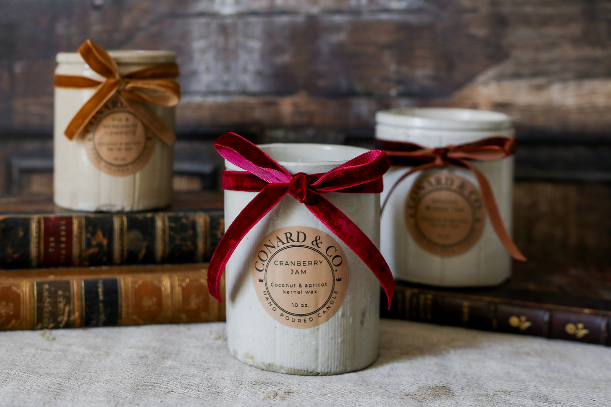 Antique English Stoneware Jar 10 oz. Candles
