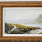 Antique Scottish Highlands with Cows Landscape Painting (c1890) in Custom Ornate Gilt Frame