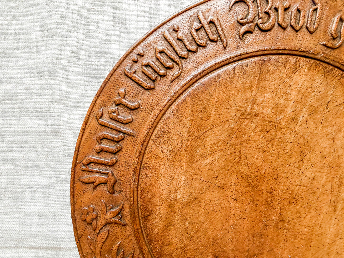 Swiss German "Give Us This Day Our Daily Bread" Carved Bread Board, Lauterbrunnen, c1880