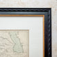 Antique 19th Century Bible Lands Map in Custom Black and Gold Frame