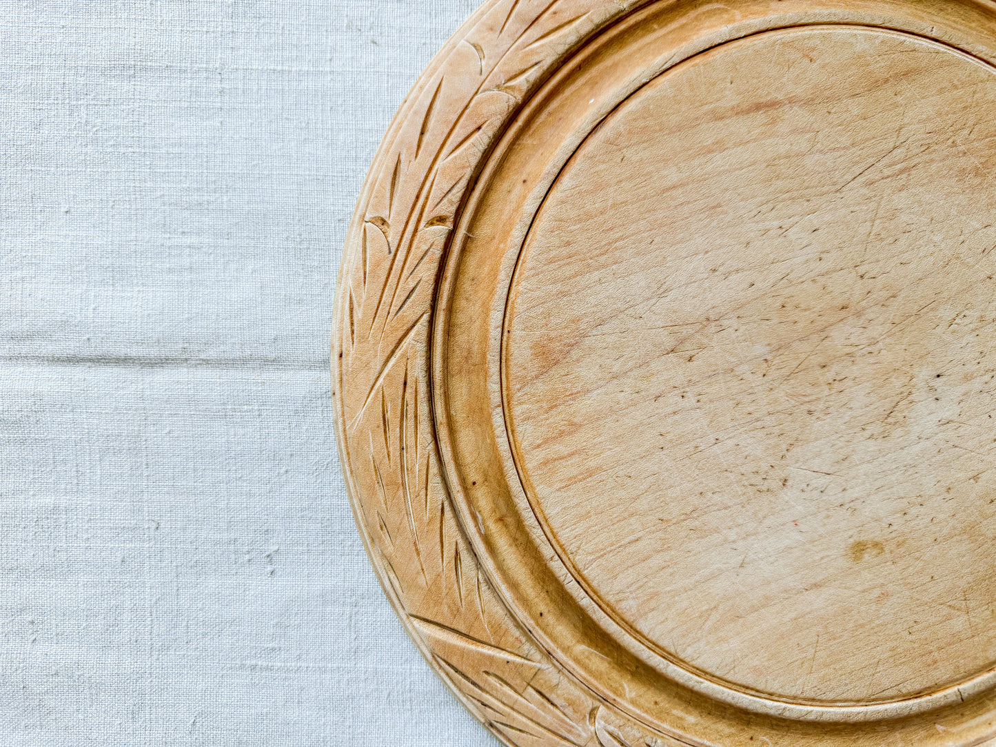 Carved Wheat Border English Bread Board by Bramhall Woodware, c1990