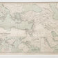 Antique 19th Century Bible Lands Map in Custom Black and Gold Frame