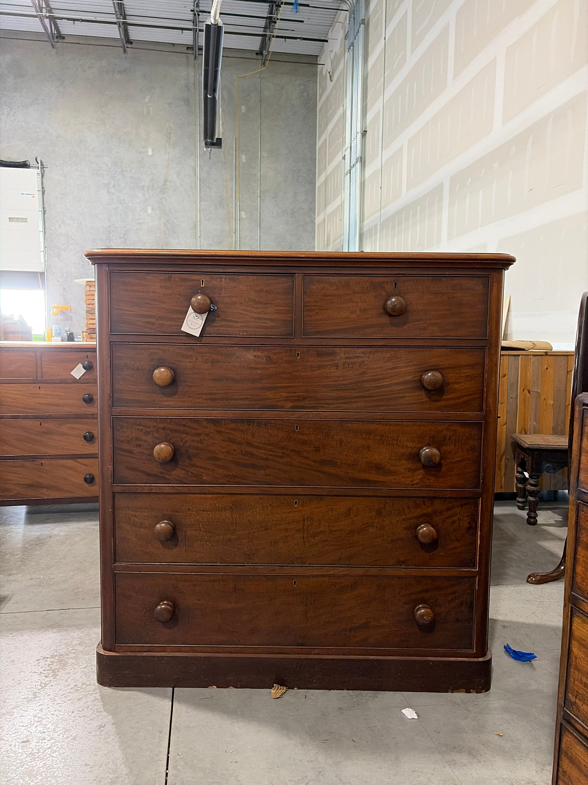 2 over 4 mahogany chest on plinth