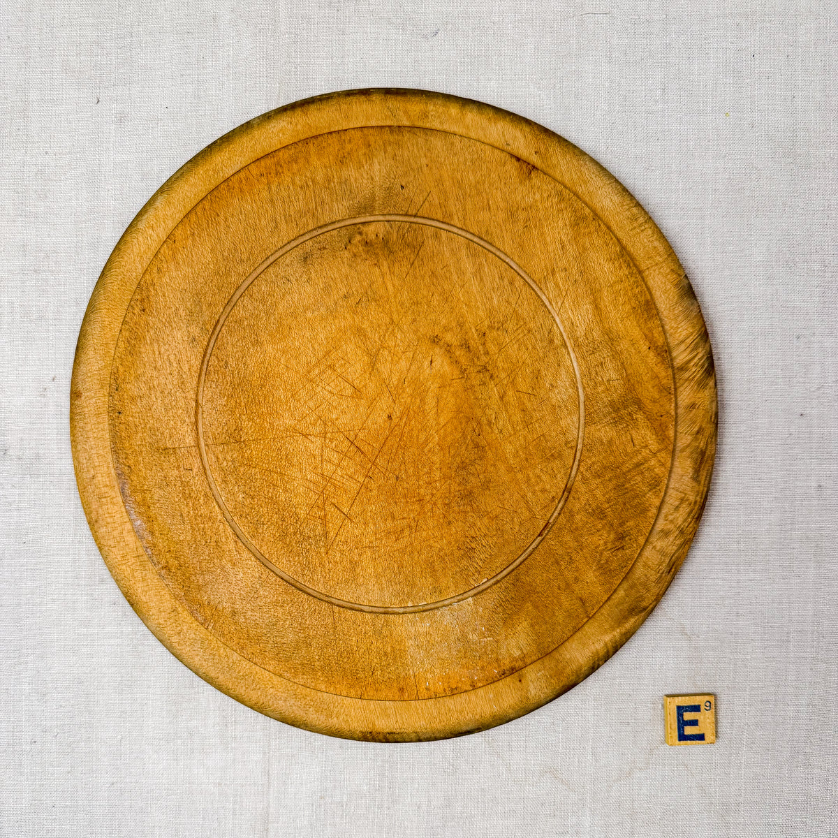 Vintage Carved Round English Bread Boards