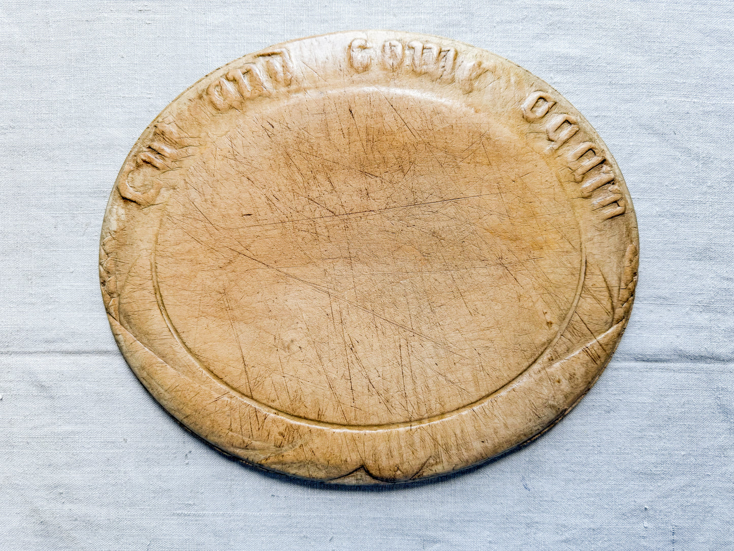 "Cut and Come Again" Oval English Bread Board, c1880