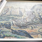 Early 20th-Century Post-Impressionist Landscape Oil Painting in Custom Black and Linen Frame