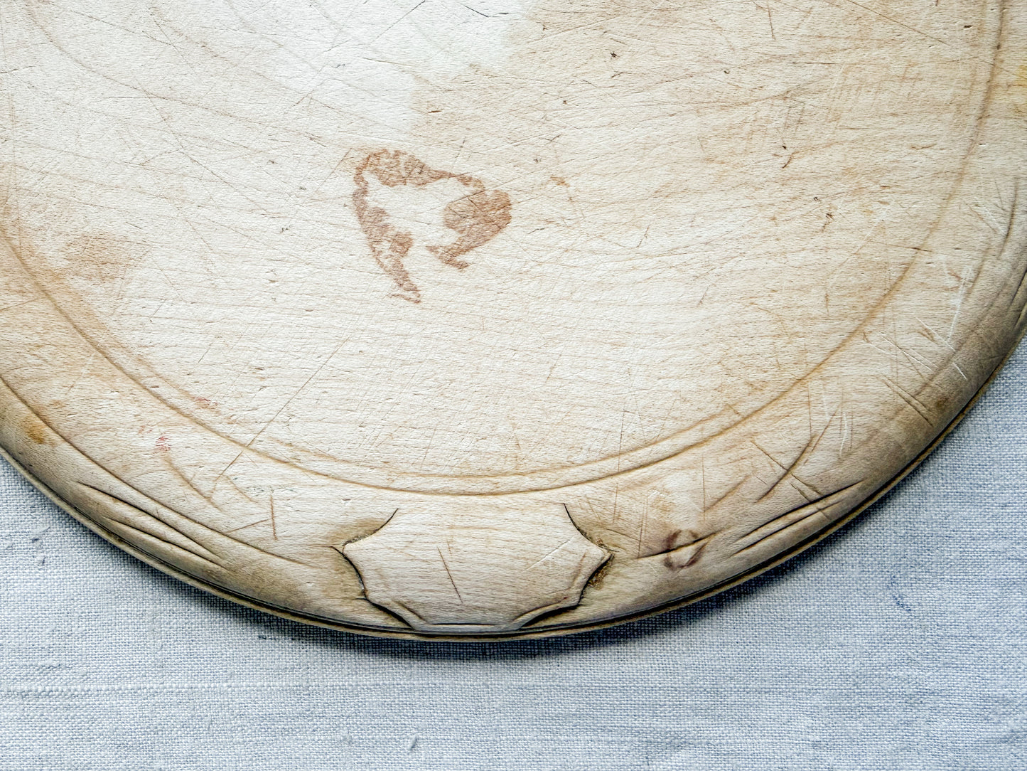Carved "Bread" Board with Wheat & Florals, c1920