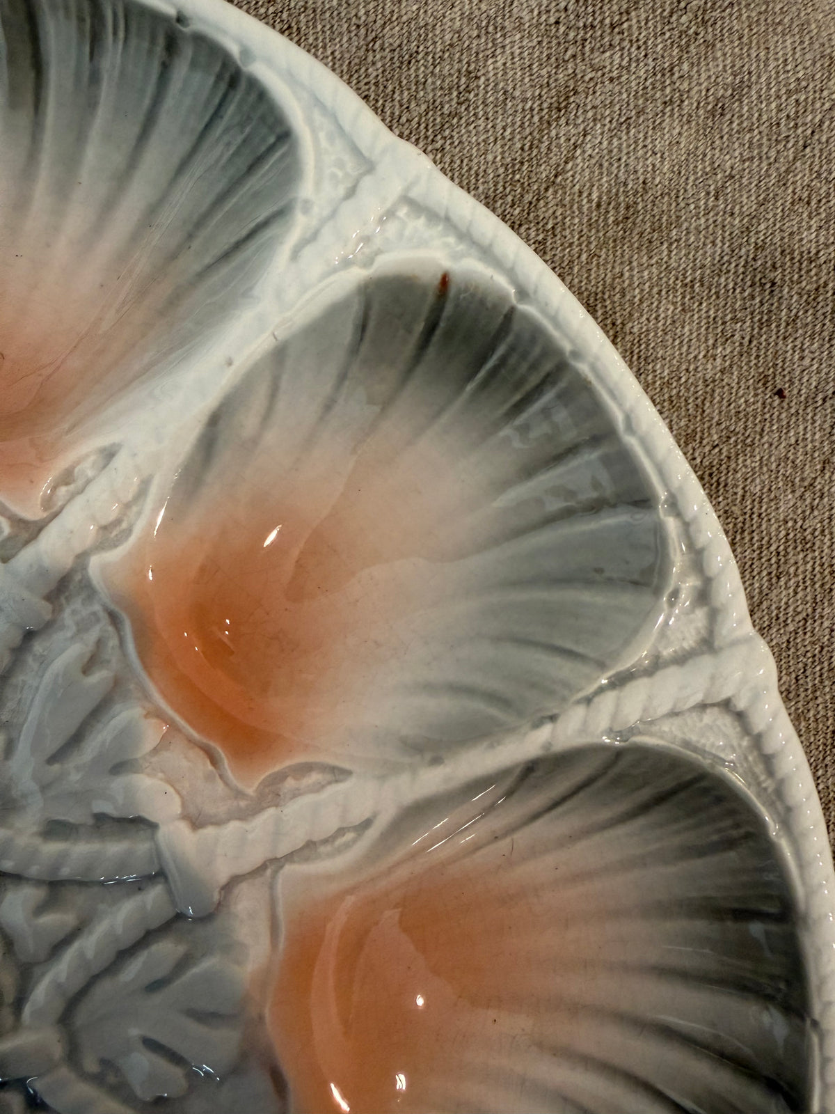 Sarraguemines 12-well master oyster server plate, c1920