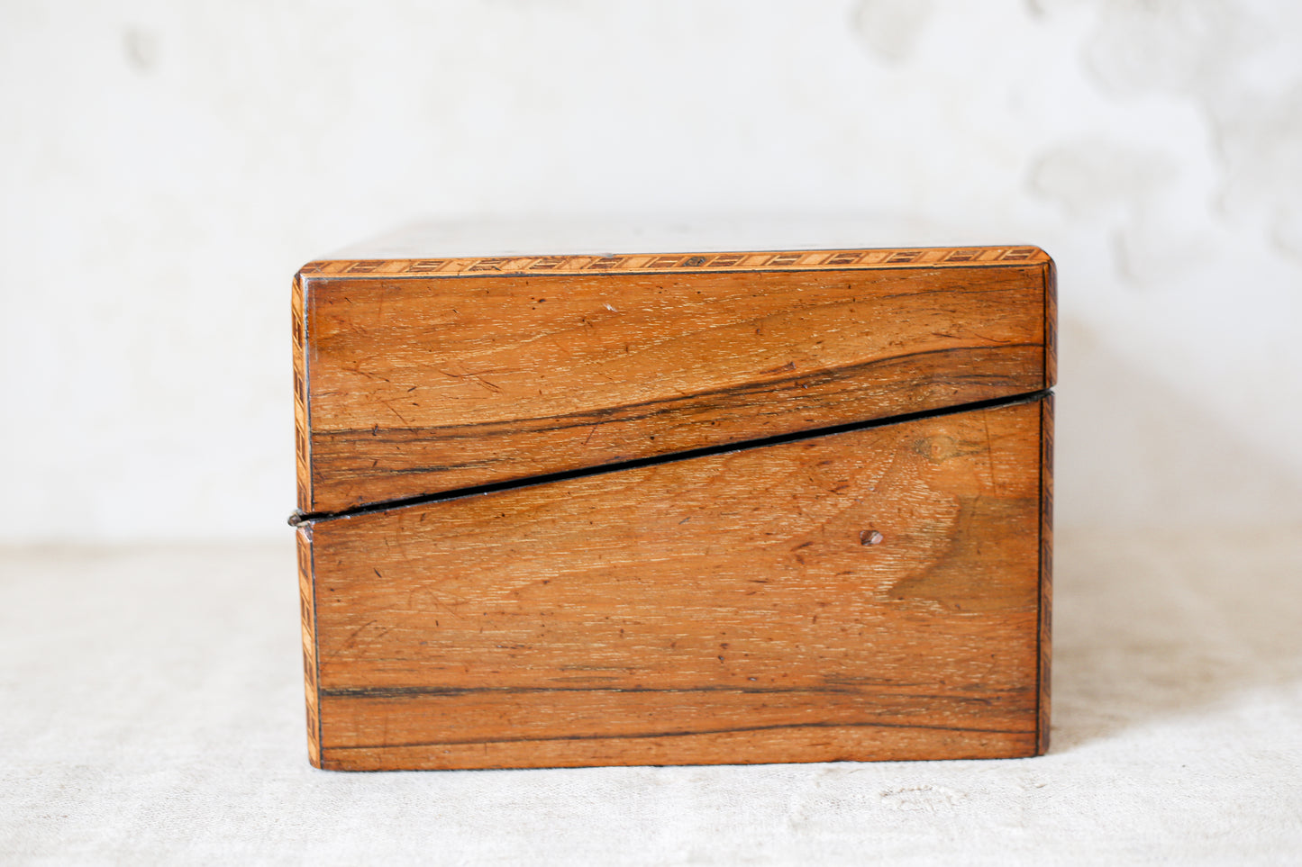 Antique Burr Walnut Tunbridge-Style Stationery Box, c. 1870