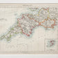 Antique 19th-Century Map of Southwest England by W. & A.K. Johnston in Custom Frame
