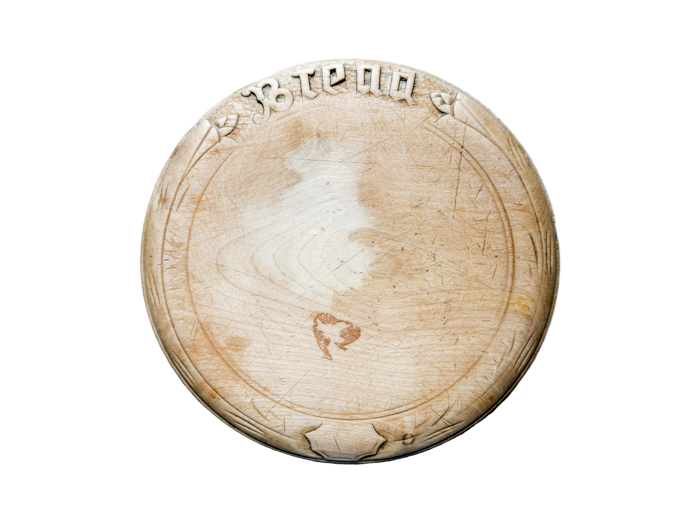Carved "Bread" Board with Wheat & Florals, c1920