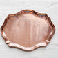 Etched Art Nouveau Copper Tray with Scalloped Edge by Joseph Sankey, c1900
