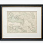 Antique 19th Century Bible Lands Map in Custom Black and Gold Frame